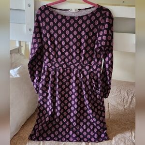 Boden Abigail Jersey Long Sleeve Knee Length Dress Womens With Pockets 10 Petite